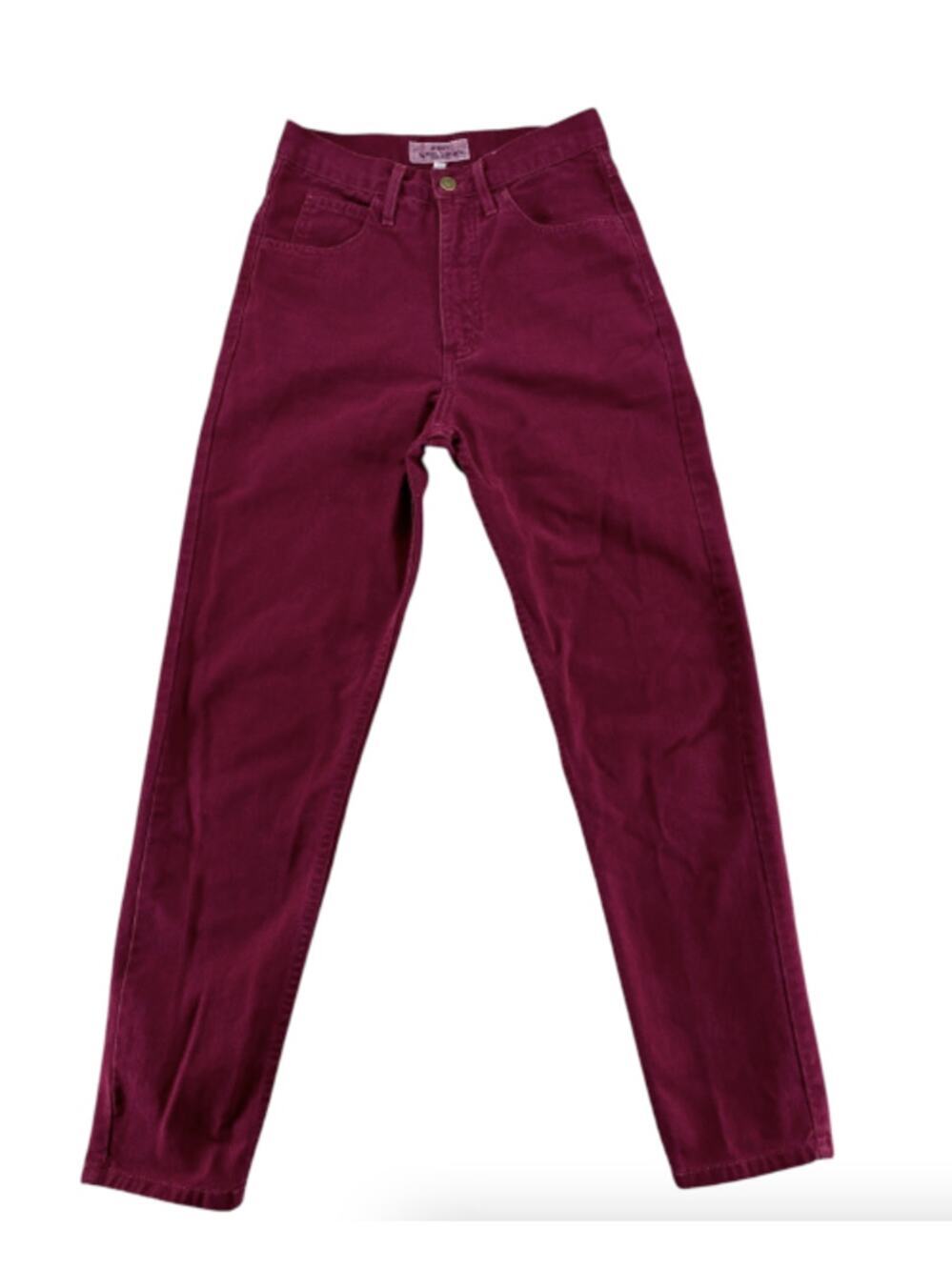 Vintage Guess Georges Marciano USA Burgundy High Rise Mom Jeans Women 27